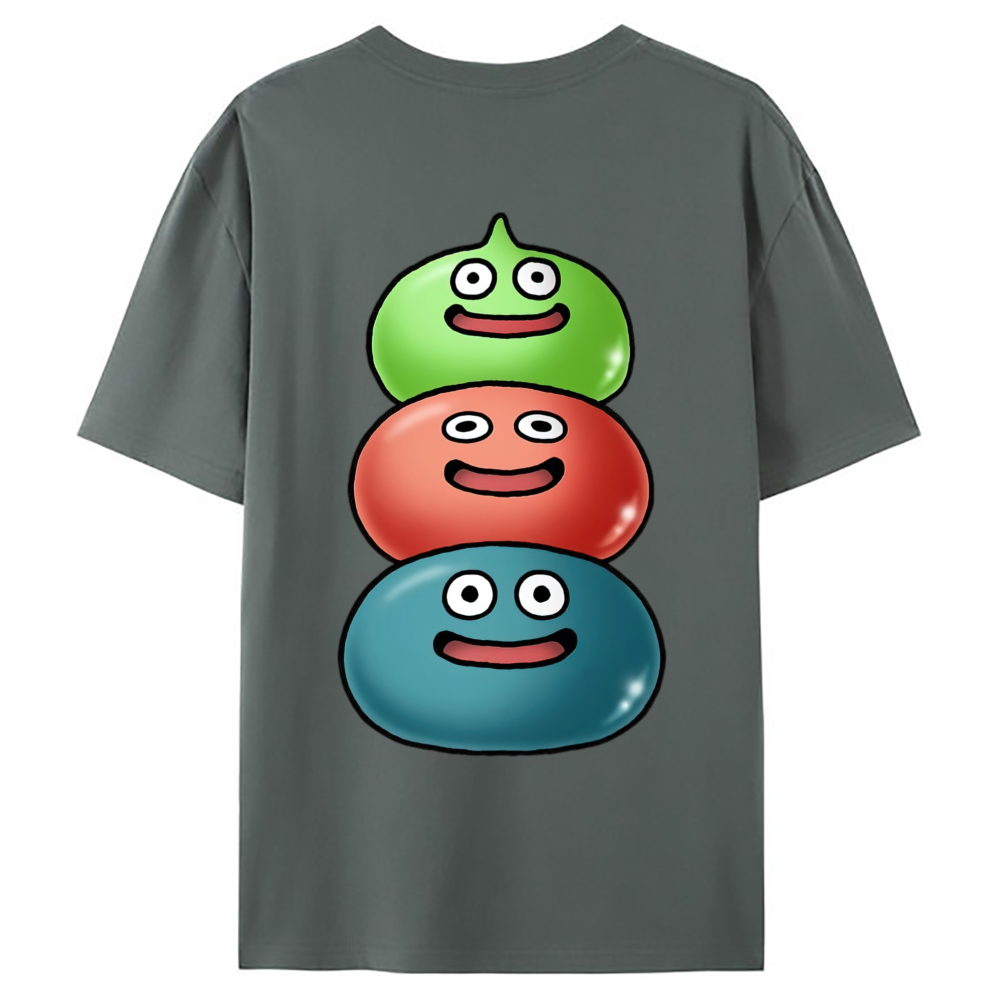 （画像用） ドラゴンクエスト Doragon Kuesuto Dragon Quest 綿100％ メンズ半袖Tシャツ（バックプリント） 通気性